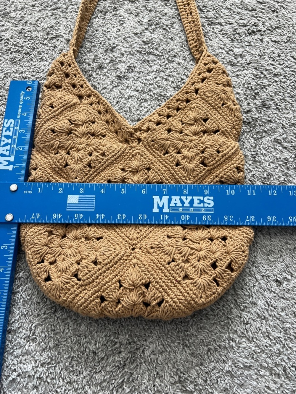 Forever 21 Tan Knit Shoulder Bag Purse with Inside Pocket - Picture 7 of 8